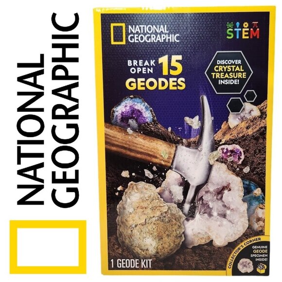 NEW National Geographic Break open 15 Geodes STEM Kit Science Geology Classroom - Picture 1 of 15